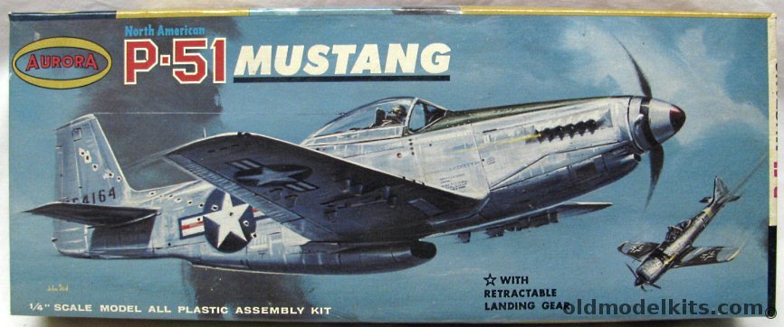 Aurora 1/48 North American P-51 Mustang, 118-130 plastic model kit